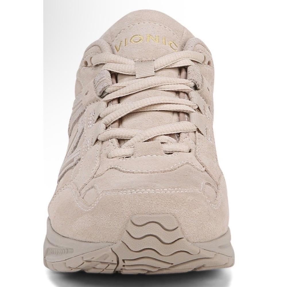 Vionic 23Walk 2.0 Womens 8.5 Wide Walking Shoes Sand Suede Gold Sneakers J0683L - Picture 3 of 6